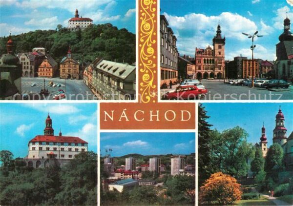 Nachod Tschechien Ansicht mit Schloss Park Marktplatz Woh