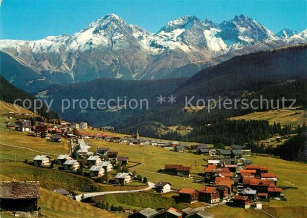 Sedrun und Camischolas mit Piz Muraun Piz Cazi