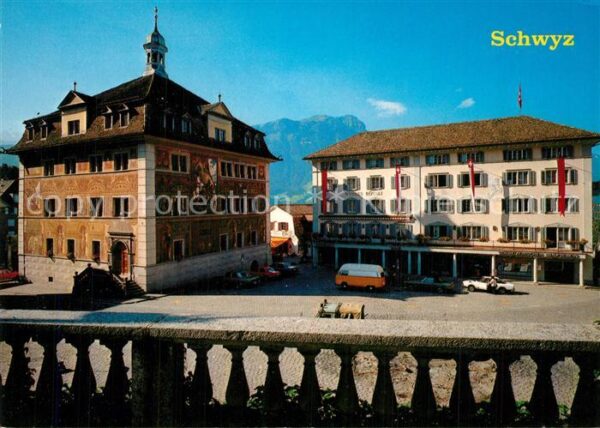 Schwyz Rathaus und Hotel Weisses Rössli