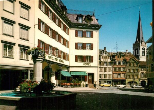 Altstaetten SG Stadtzentrum Brunnen Hotel Kirchturm