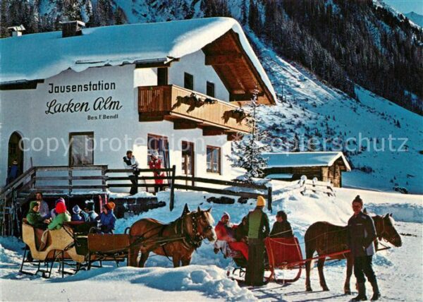 Gerlos Jausenstation Lacken Alm Pferdeschlitte