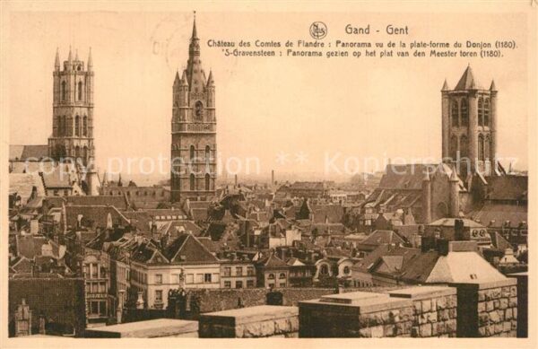 Gent Gand Flandre Panorama vu de la plate-forme du Donjon