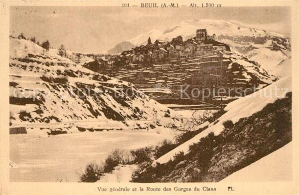 Beuil Vue Generale et la Route des Gorges du
