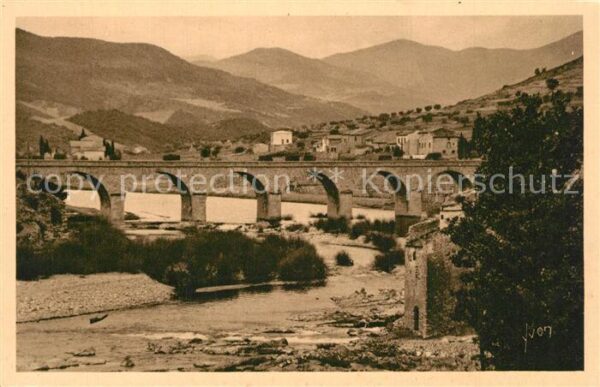 Roquebrun Vieux moulins Chaussée et pont sur l'Or