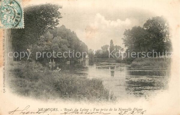 Nemours Seine-et-Marne Bords du Loing vue prise de la Nouvelle