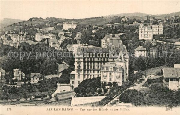 Aix-les-Bains Vue sur les hôtels et les villas