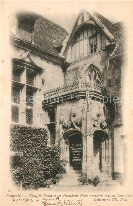 Beauvais 60 Escalier Renaissance ancienne Maison Ca