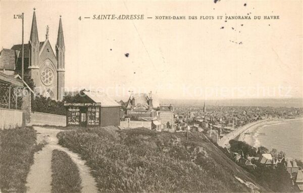 Sainte-Adresse Eglise Notre Dame des Flots et panorama