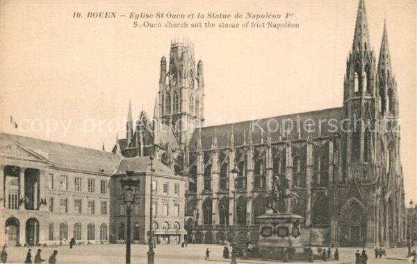 Rouen Eglise Saint Ouen et Statue de Napoléon