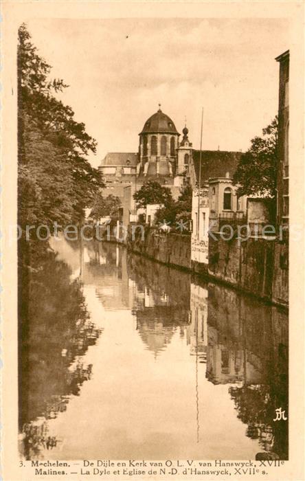 Malines Mechelen Flandre La Dyle et Eglise de ND d_Hanswyck