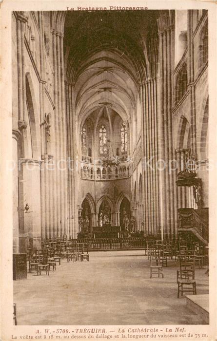 Treguier Cotes d Armor La Cathedrale La Nef