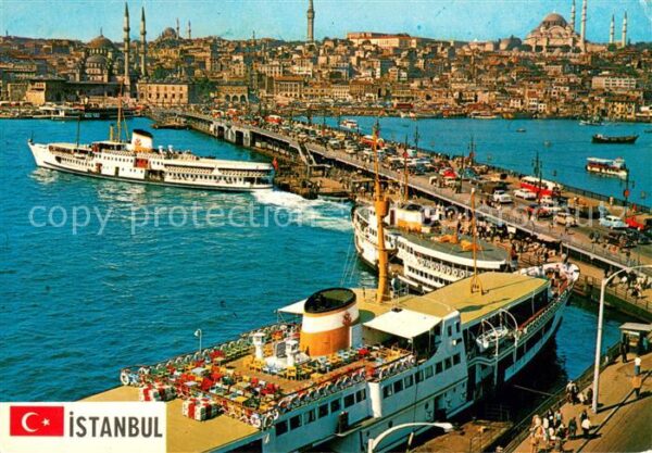 Istanbul Constantinopel Galata Brücke Neue Moschee und Süleyman