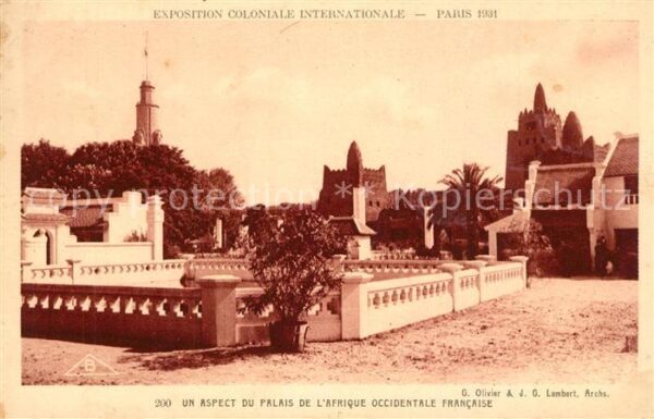 Exposition Coloniale Internationale Pari Palais de l'Afrique Occidentale Francai