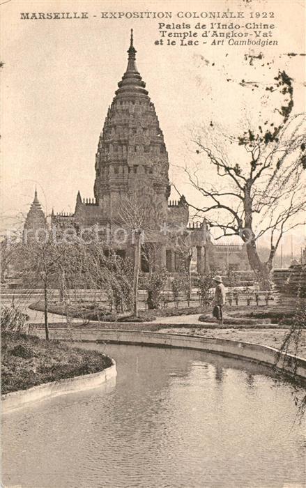 Exposition Coloniale Marseille 1922  Palais de l'Indo-Chine Temple d_Angkor-