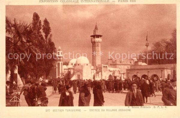 Exposition Coloniale Internationale Pari Section Tunisienne Village Indigene