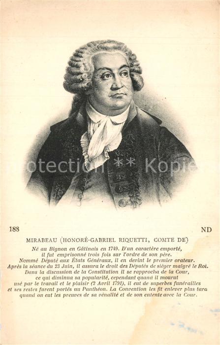 Persoenlichkeiten Honore Gabriel de Riqueti comte de Mira