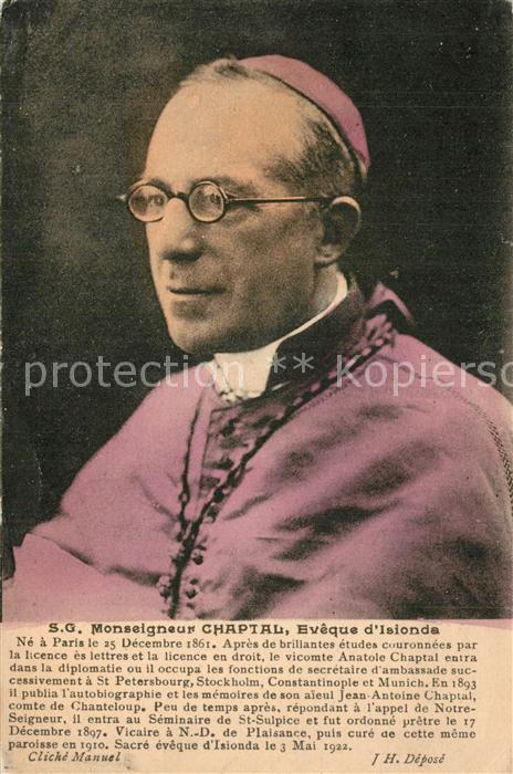 Bischof Religion Emmanuel Chaptal