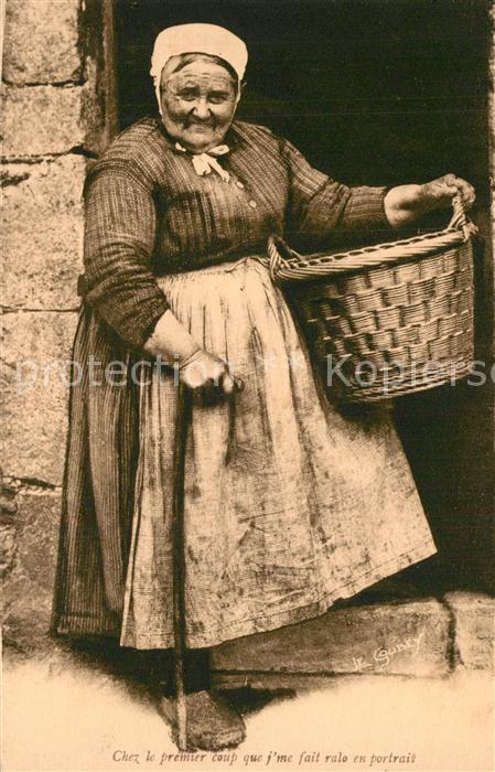 Typen Frankreich Normandie Frau Korb