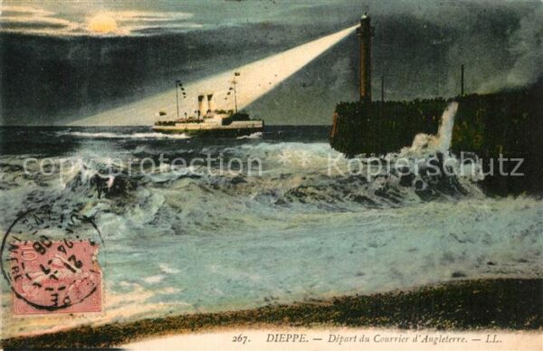 Leuchtturm Lighthouse Dieppe Depart du Courrier d_Angleterre