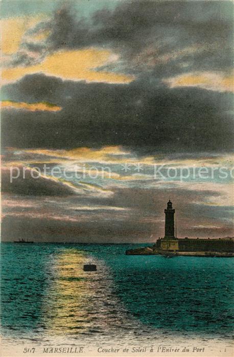 Leuchtturm Lighthouse Marseille Coucher de Soleil Port