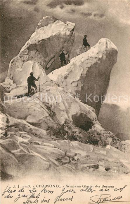 Bergsteigen Klettern Chamonix Seracs au Glacier des Bessons