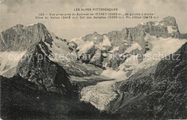 Gletscher Sommet de l'Etret Cime du Vallon Col de