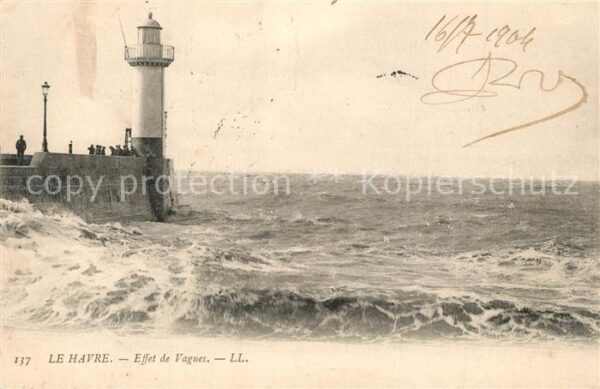 Leuchtturm Lighthouse Le Havre Effet de Vagues
