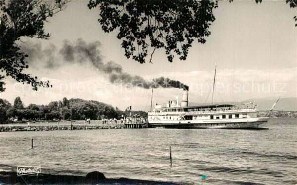Dampfer Seitenrad Rhone Sciez Lac Leman