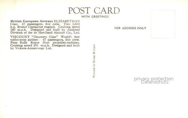 Flugzeuge Zivil British European Airways Elizabethan Vi – Bild 2