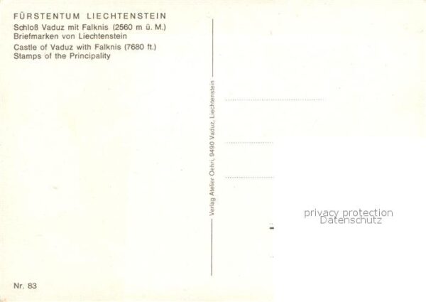 Briefmarken auf Postkarte F?rstentum Liechtenstein Schloss Vaduz – Bild 2