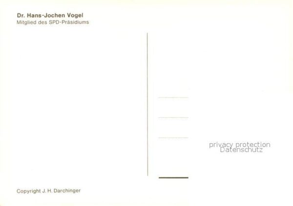 Politiker Dr. Hans-Jochen Vogel Autogramm – Bild 2