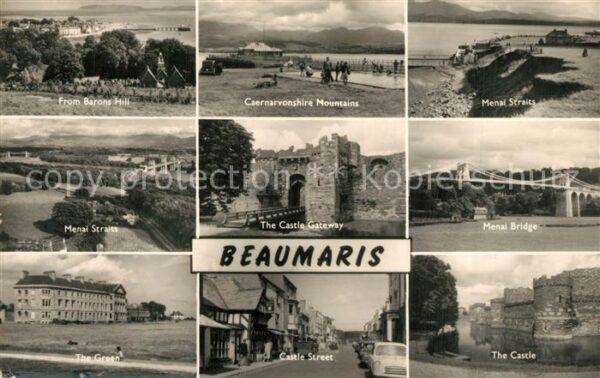 Beaumaris Panorama Landscape Castle Gateway Bridg