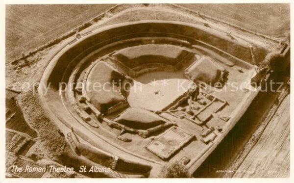 St Albans Roman Theatre aerial view