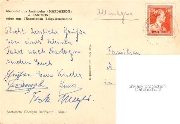 Bastogne Wallonie Mémorial aux Américains Mardasson vue a – Bild 2