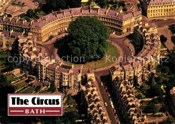 Bath UK The Circus aerial view
