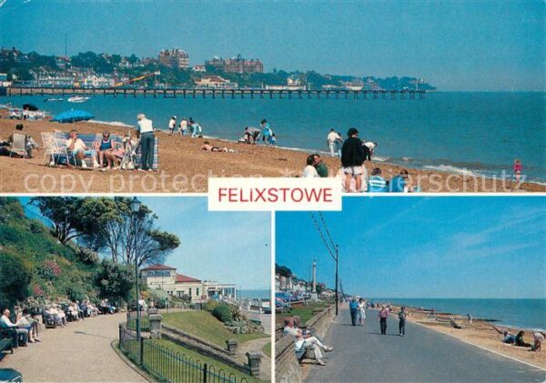 Felixstowe Suffolk Coastal Beach and Pier Spa Gardens Promenade