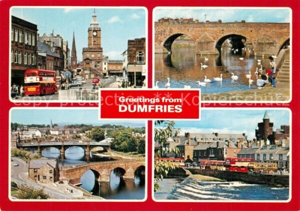 Dumfries Galloway High Street Bridges River Nith Whitesan