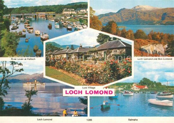 Loch Lomond Scotland River Leven at Balloch Luss Village Ben