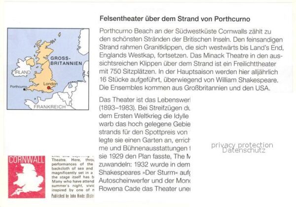 Porthcurno Minack Theatre Felsentheater Küste – Bild 2