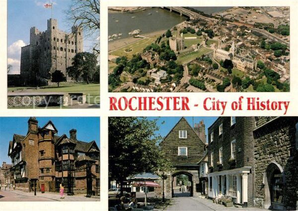 Rochester Kent Castle Old Houses Cathedral aerial view