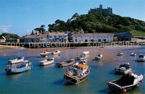 Saint Michaels Mount Blick zum Burgschloss Hafen