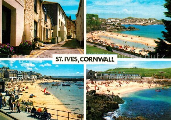 St Ives Cornwall Gasse Panorama Strand
