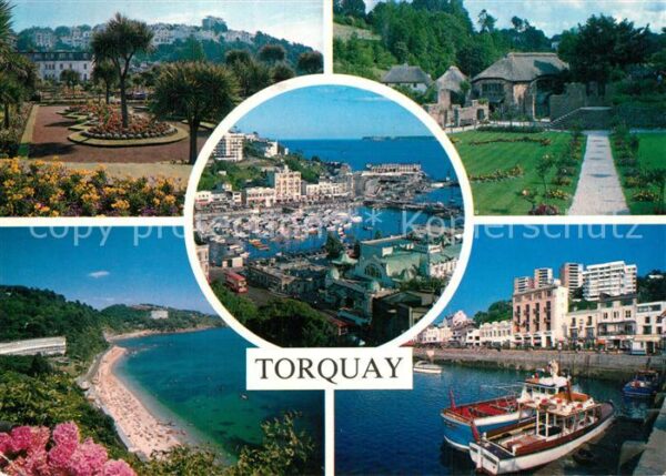 Torquay UK Park Küstenpanorama Strand Hafen