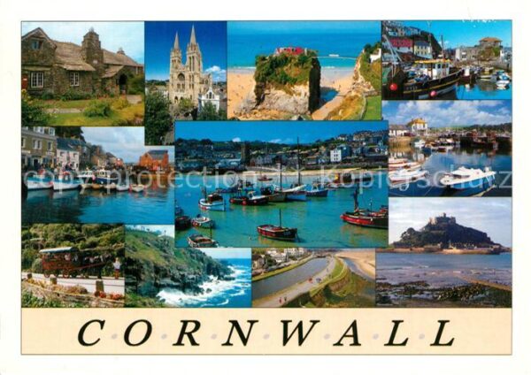 Cornwall UK Various views of citys of the county