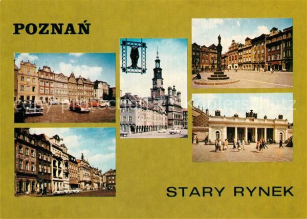 Poznan Posen Pierzeja polnocna Ratusz i domki budnic
