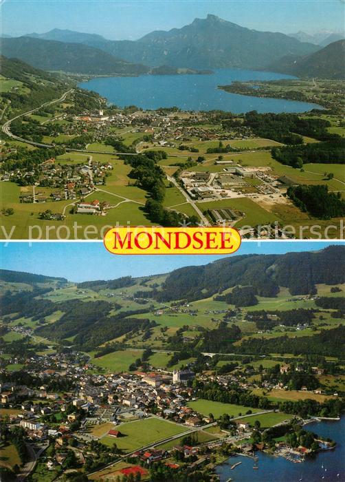 Mondsee Salzkammergut Fliegeraufnahmen mit Schafberg und Drac