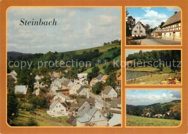 Steinbach Annaberg Teilansicht Dorfstrasse Freibad Panoram