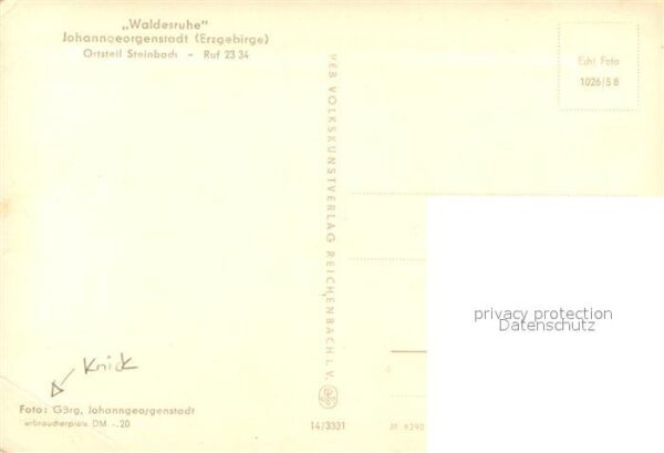 Johanngeorgenstadt Waldesruhe OT Steinbach – Bild 2