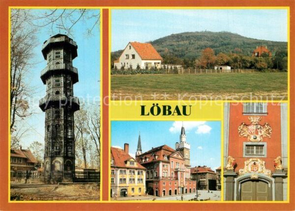 Loebau Sachsen Aussichtsturm Löbauer Berg Rathaus Port