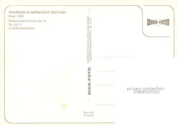 Bad Elster Konditorei Kaffee Erich Schindel – Bild 2